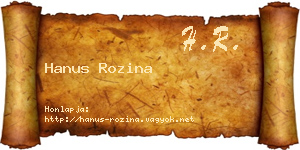Hanus Rozina névjegykártya